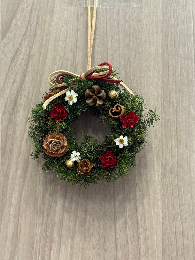 圣诞限定 永生干燥圣诞花圈/圣诞迷你花圈/交换礼物/圣诞礼物 - 干燥花/捧花 - 植物．花 