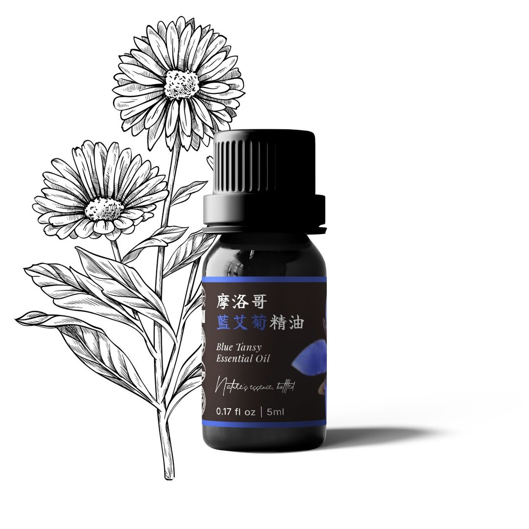 【卡佛香】摩洛哥蓝艾菊精油 - 香薰/精油/线香 - 玻璃 黑色