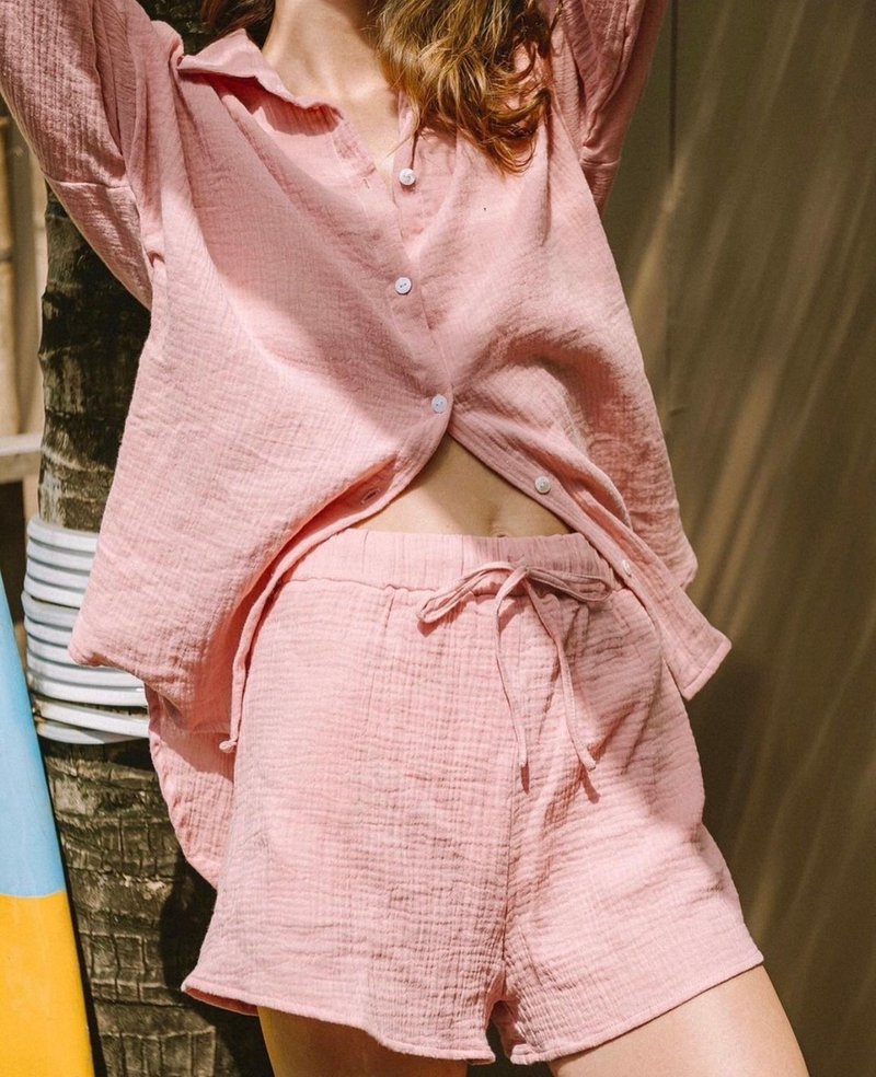 AYA SUNNY DAY : SANDY SET (衬衫+短裤) T恤 - 女装上衣 - 棉．麻 多色