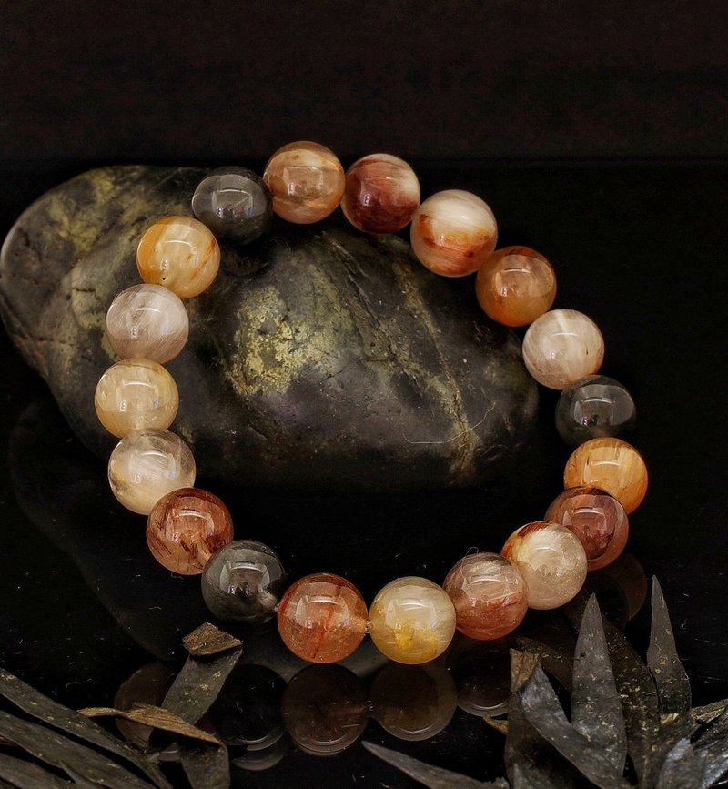 彩兔毛水晶 10.5mm 手链 ( Rutilated Quartz Bracelet ) - 手链/手环 - 水晶 
