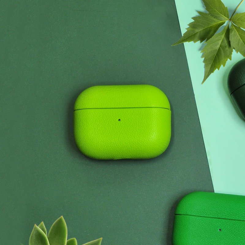 AirPods 4/3/Pro/Pro2 皮革 耳机壳 Green Apple 青苹果 定制化 - 耳机 - 真皮 绿色