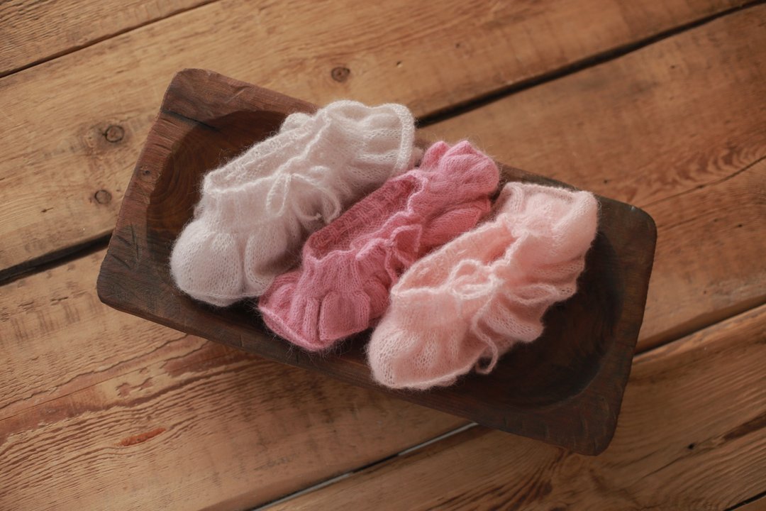 baby bloomers photography prop, newborn ruffled panties, newborn photo prop - 婴儿饰品 - 羊毛 粉红色