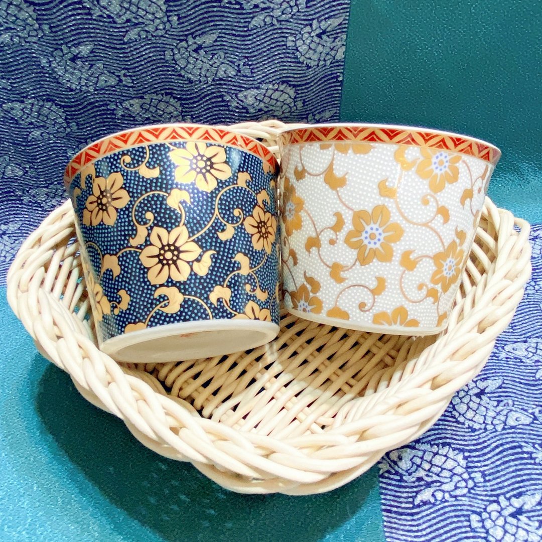 【九谷烧白/青粒鉄仙】猪口杯 - 茶具/茶杯 - 陶 