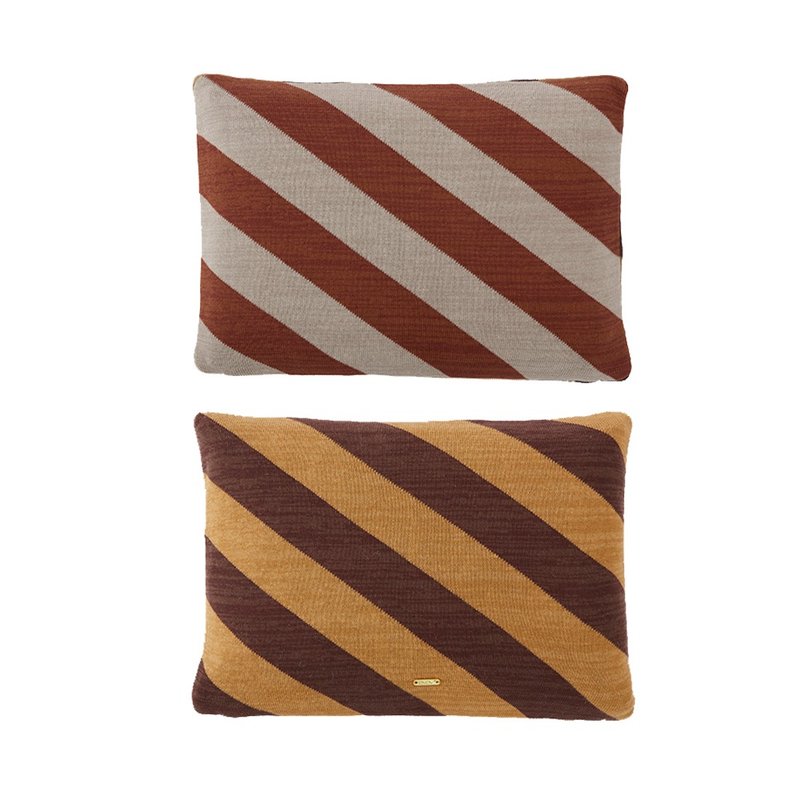 经典条纹抱枕 / 深棕驼纹 - 枕头/抱枕 - 棉．麻 多色