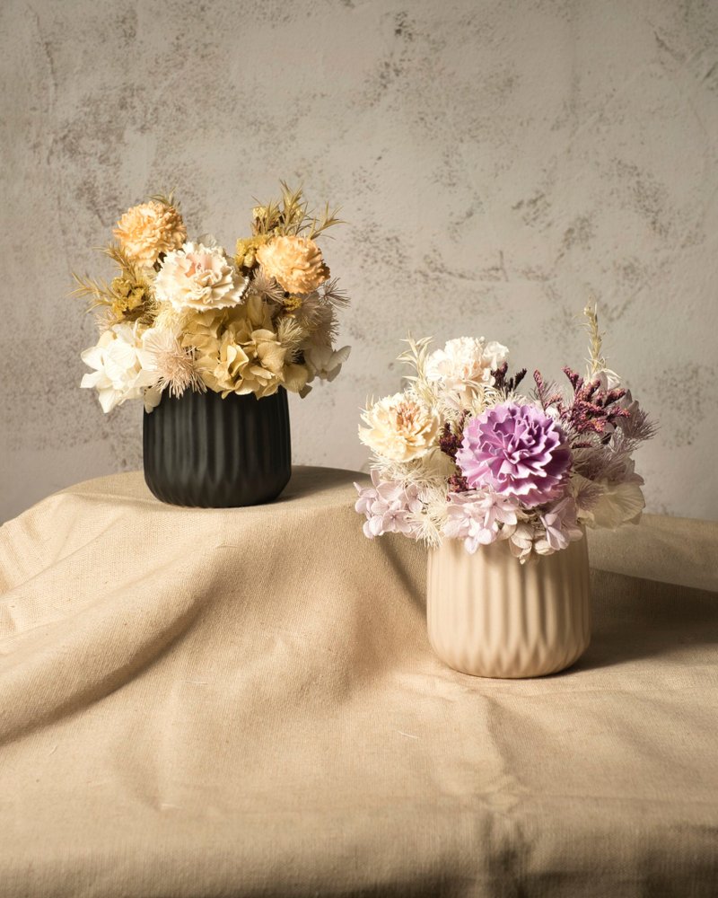 母亲节掌馨微光永生花礼 - 薰衣紫永生盆花 - 干燥花/捧花 - 植物．花 紫色