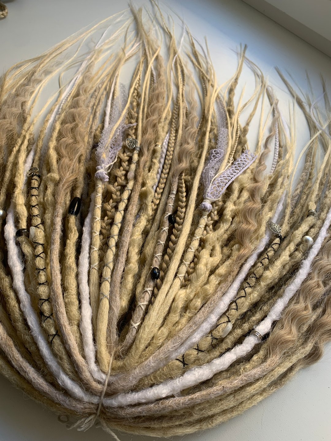 FUSION DREADS BLONDE full set double ended dreadlocks. Soft dreadlocks. - 发饰 - 其他材质 白色