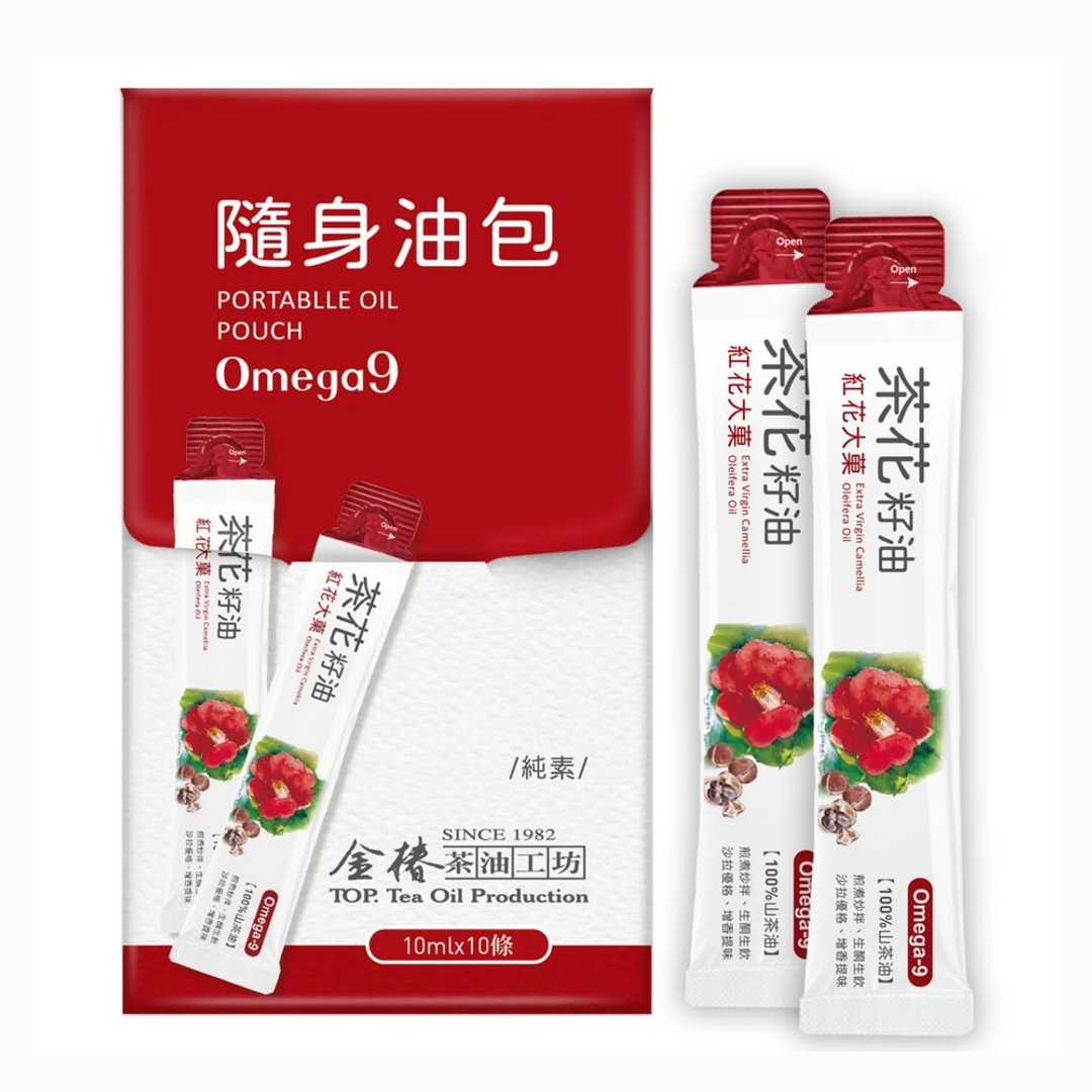 金椿茶油工坊 红花大菓 苦茶油 10ml*10 包/随身包 - 酱料/调味料 - 玻璃 多色