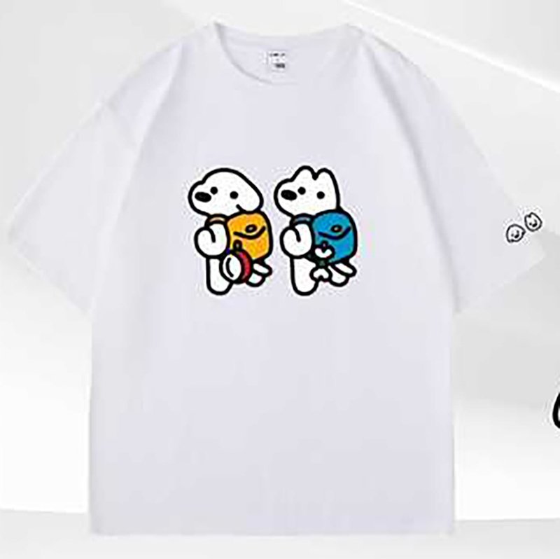 matusi DOGS 台湾限定T恤 - 郊游款(白色) - 男装上衣/T 恤 - 棉．麻 白色
