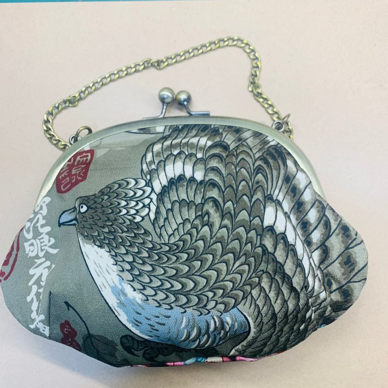 和服改造包 - 手提包/手提袋 - 丝．绢 卡其色