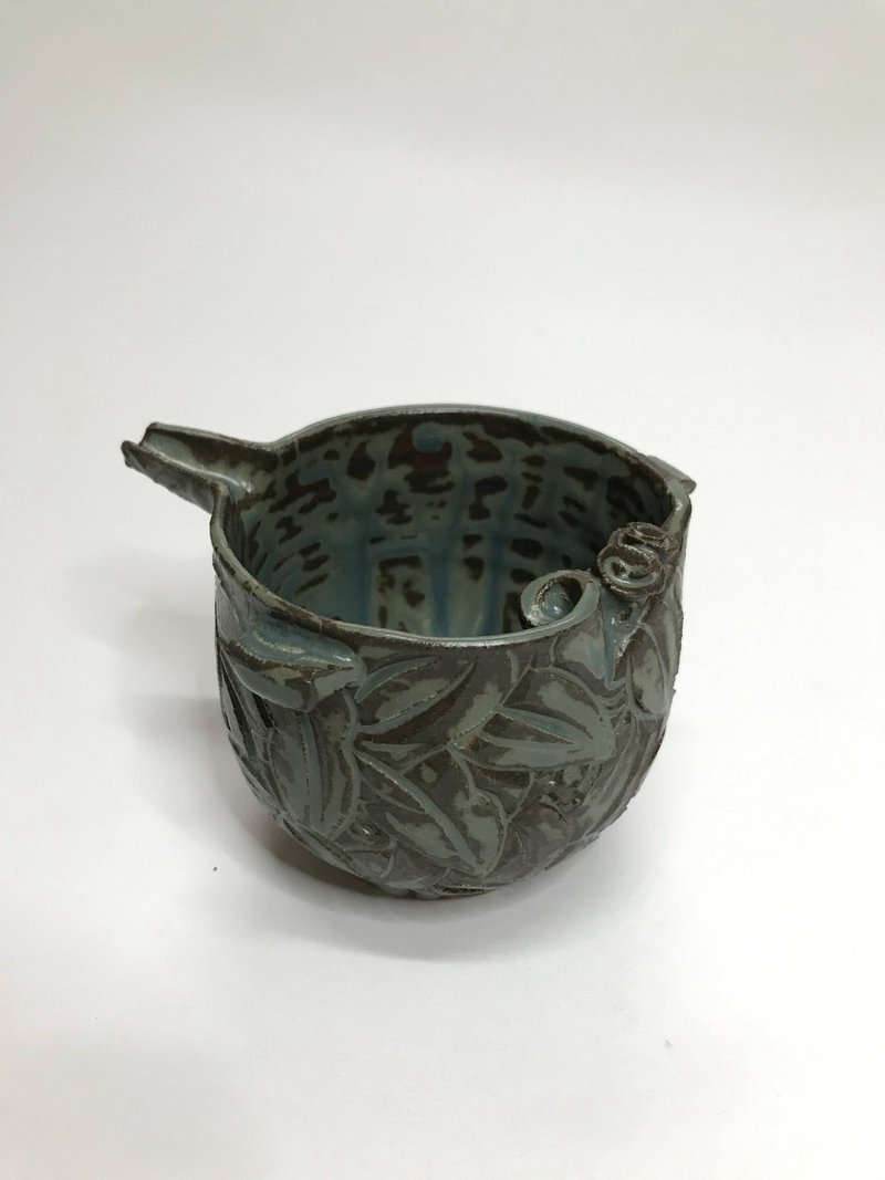 曾永鸿  灰釉刻花茶海 - 茶具/茶杯 - 陶 
