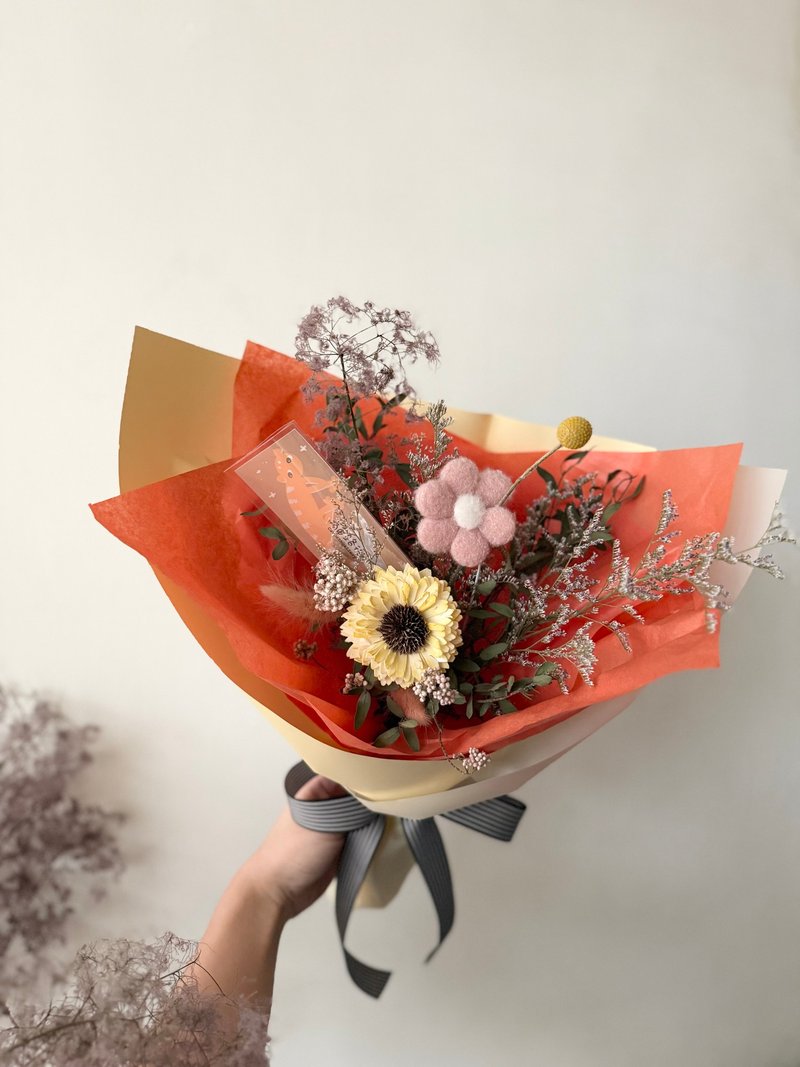 毕业花束 干燥花束 礼物花束 含设计师电绘书签一枚 - 干燥花/捧花 - 植物．花 多色