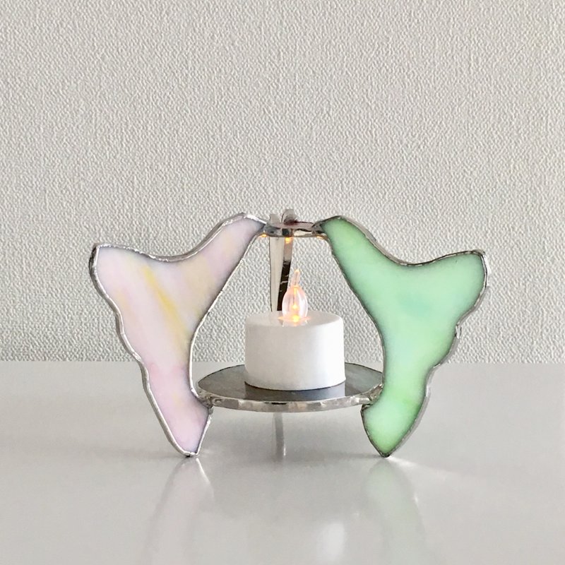 Candle night Bird of Happiness 2 Glass Bay View - 蜡烛/烛台 - 玻璃 粉红色