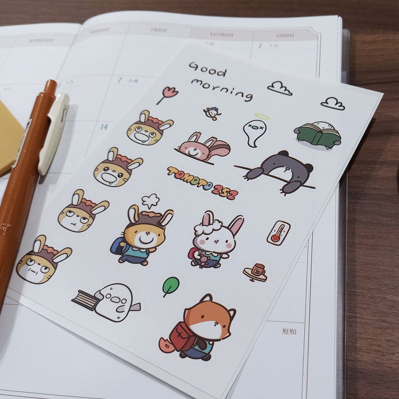 吐雾兔 生活图鉴贴纸 3款 - 贴纸 - 纸 多色