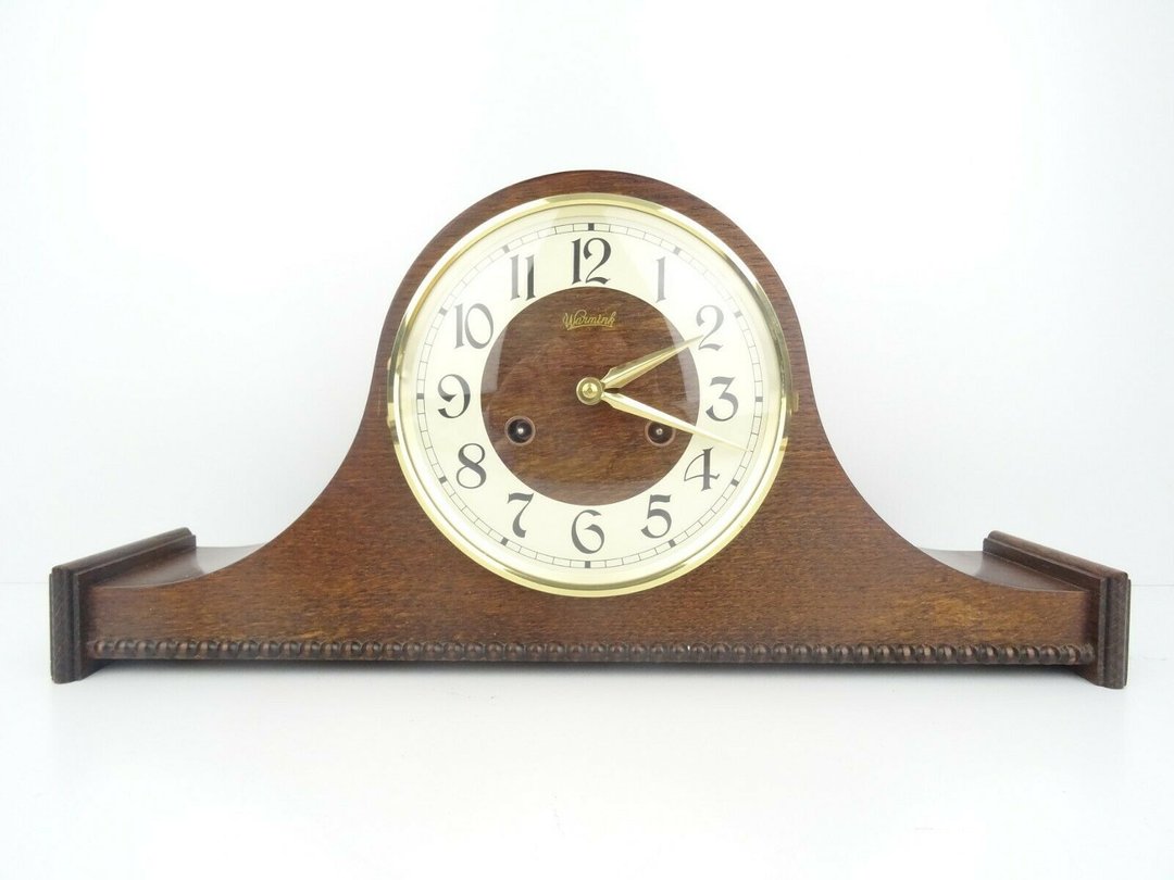 Antique Vintage Dutch Mantel Clock Warmink Wuba Shelf Bracket 8 day - 时钟/闹钟 - 木头 咖啡色