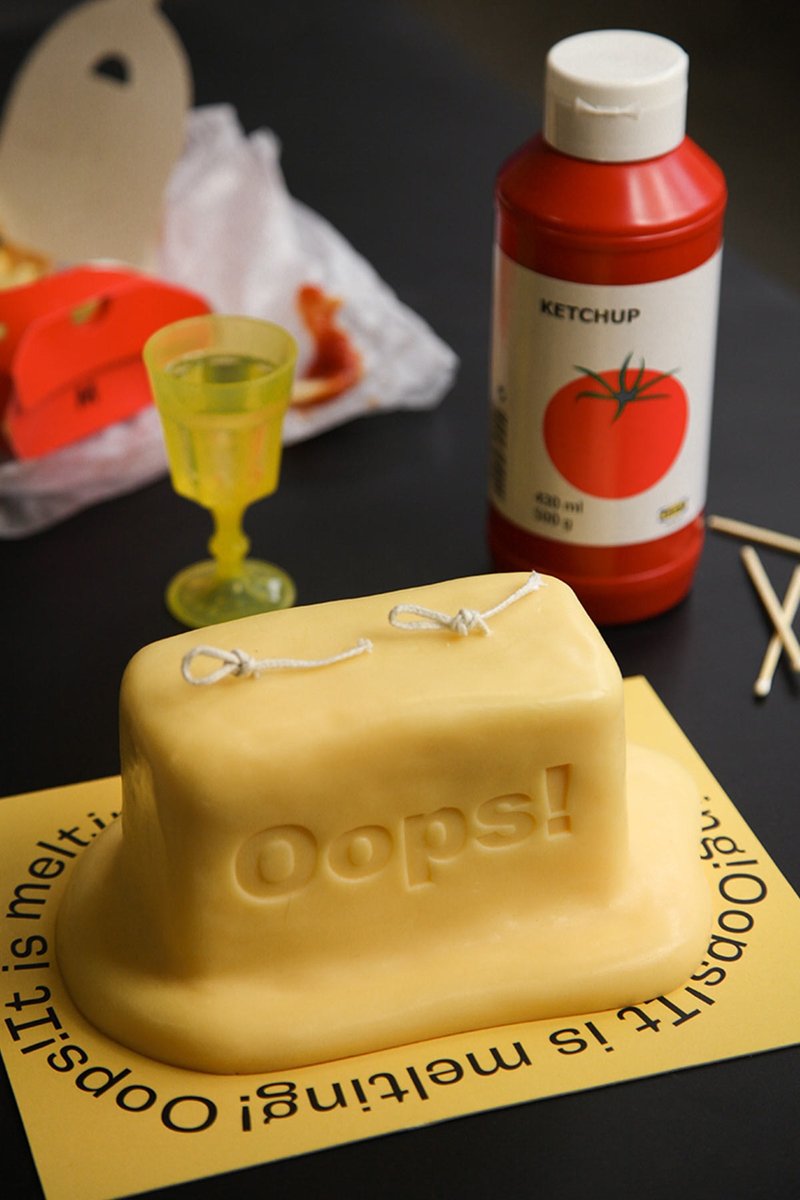 Oops! 奶油要融化了啦! 手作香氛蜡烛 佛手柑与岩兰草 - 蜡烛/烛台 - 蜡 黄色