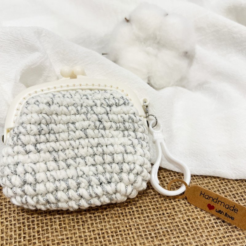 轻飘飘方形口金零钱包-No.17-银白 - 皮夹/钱包 - 羊毛 