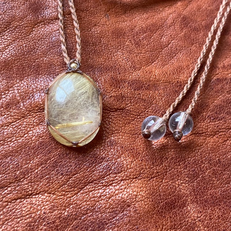 -Bare skin- 金红石水晶编织项链 - 项链 - 宝石 金色