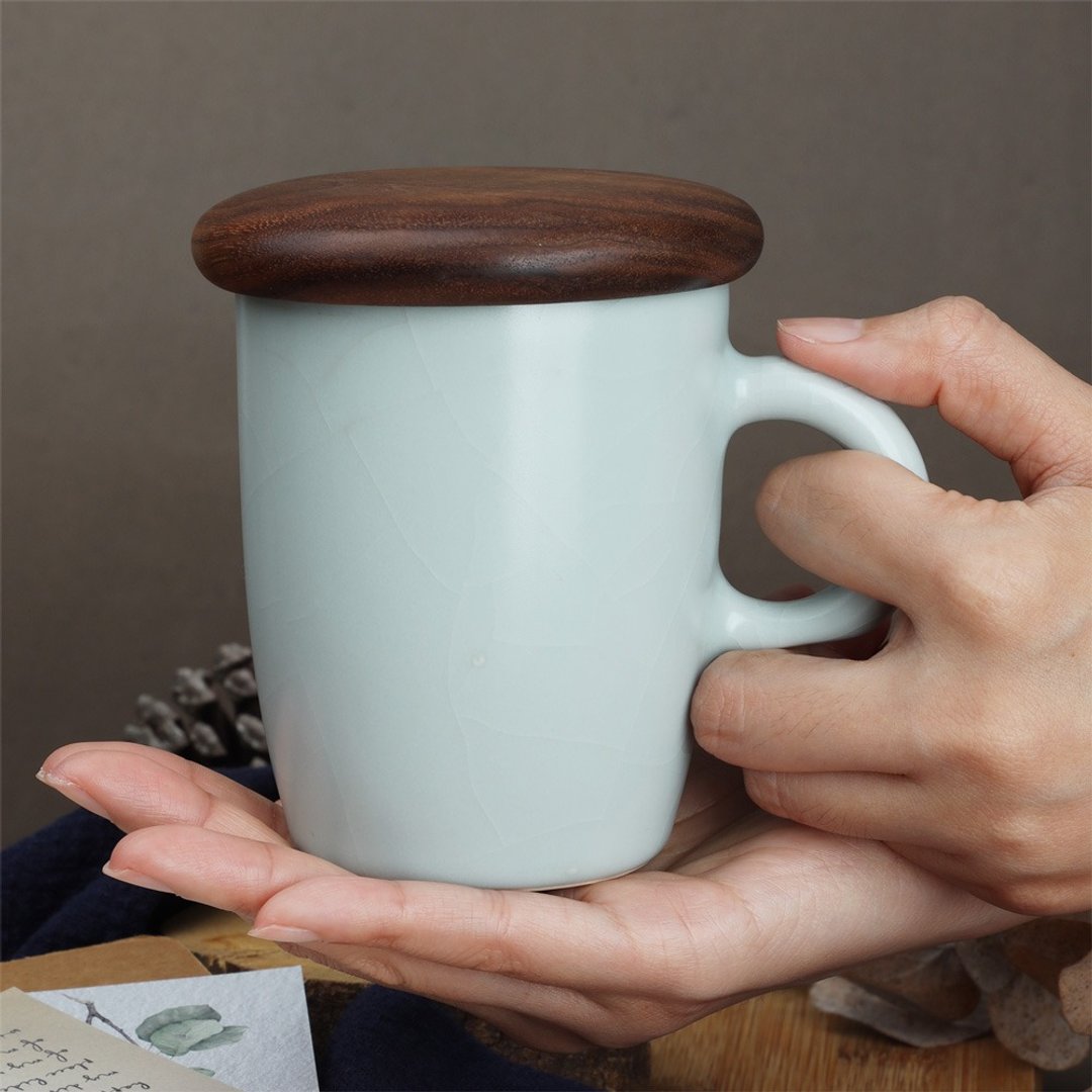 天青汝窑马克杯(280ml) - 茶具/茶杯 - 陶 蓝色