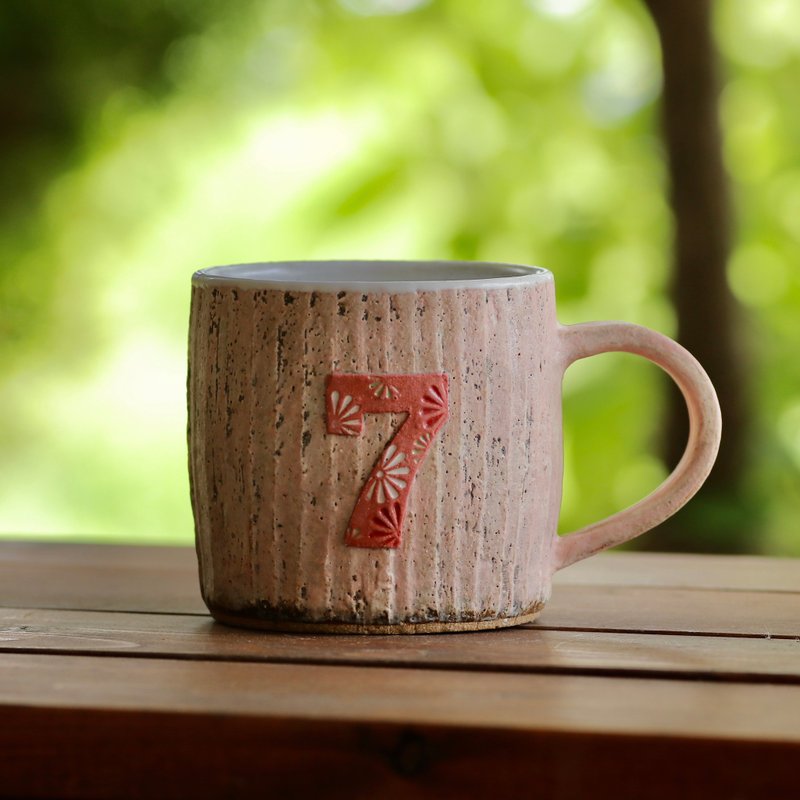 号码杯粉红色7号 - 咖啡杯/马克杯 - 陶 粉红色