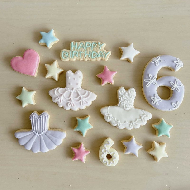 NIJI Cupcake 女孩儿糖霜饼干组合 - 手工饼干 - 新鲜食材 多色