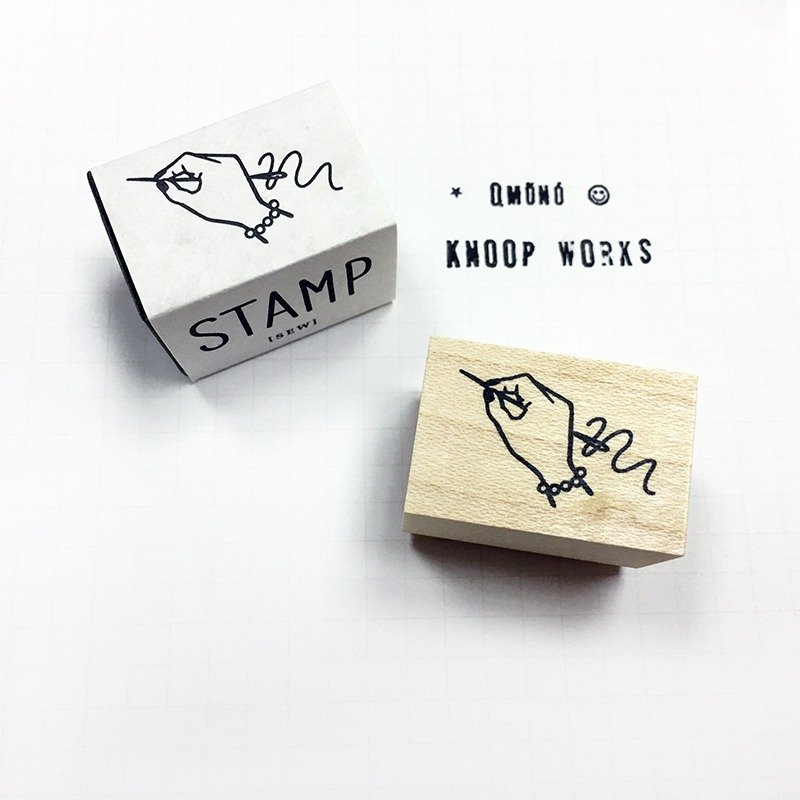 日本 KNOOP WORKS 印章 (缝纫 - B) - 印章/印台 - 木头 卡其色
