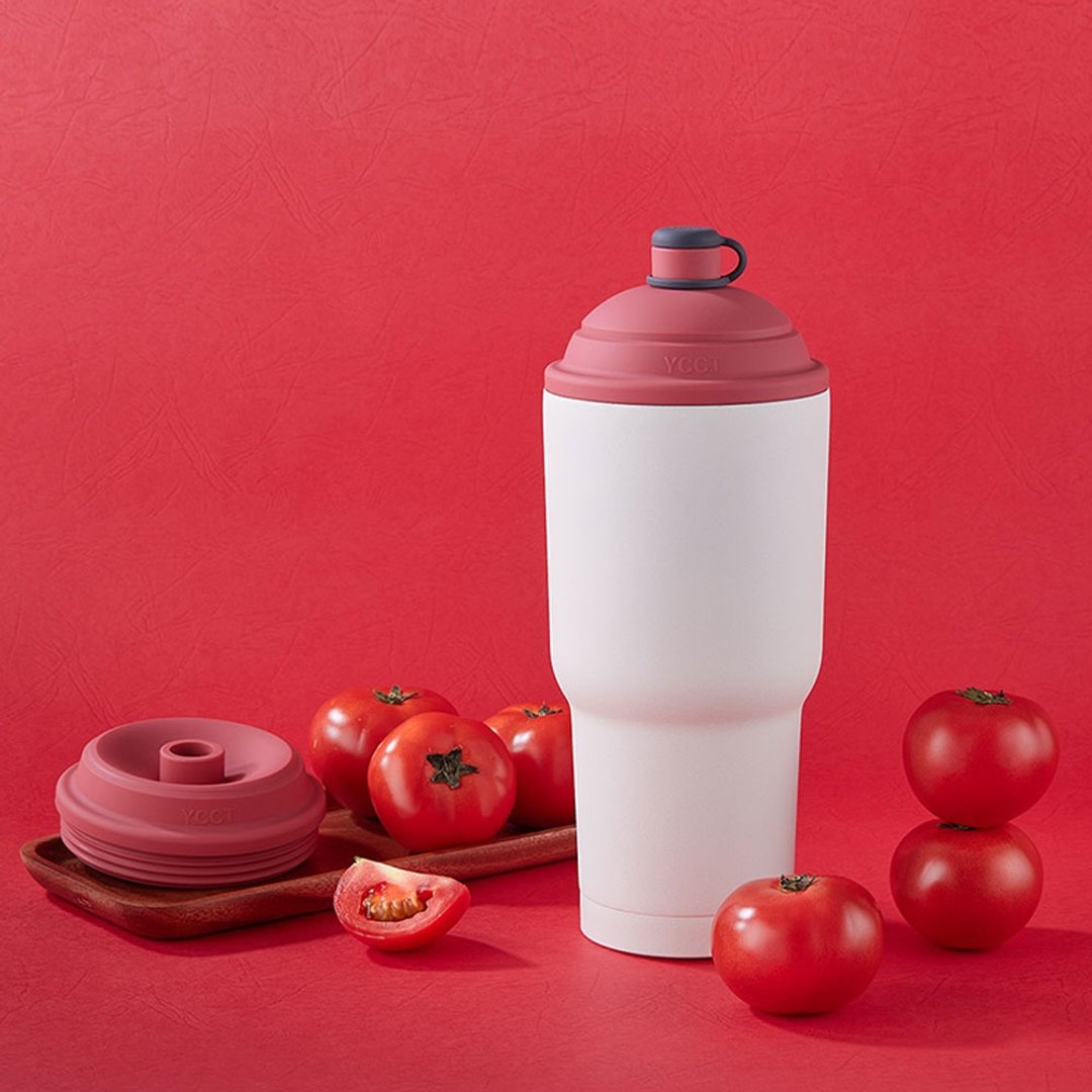 YCCT速吸杯2代900ml - 蜜豆红 - 瞬收吸管环保饮料杯/保冰保温杯 - 保温瓶/保温杯 - 不锈钢 多色