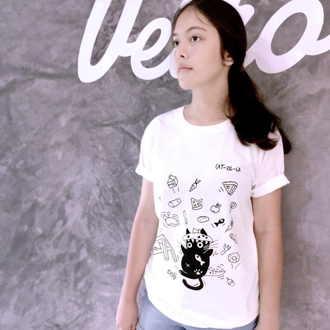 Cat-Zil-La cat-cat slave shirt - 女装 T 恤 - 棉．麻 
