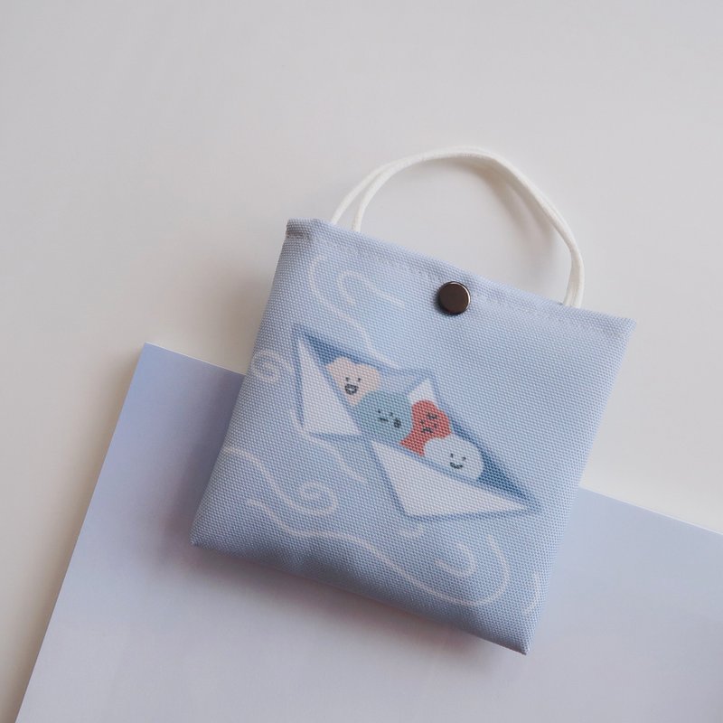 小船旅行-防泼水 口罩套 口罩收纳 防疫小物 口罩夹 快速出货 - 口罩 - 防水材质 蓝色