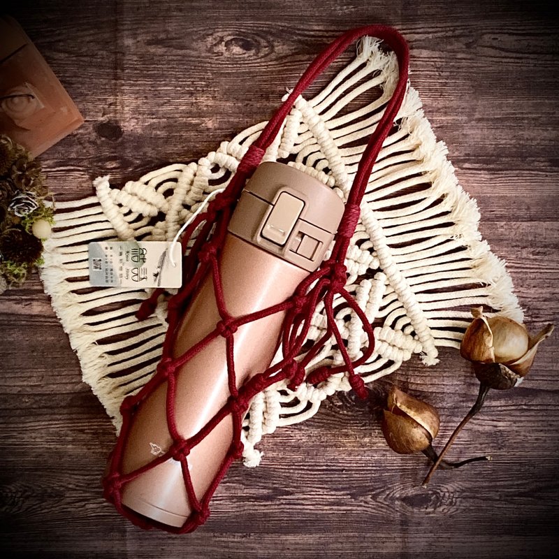 结语-手提水壶/饮料杯网袋-酒红色 - 随行杯提袋/水壶袋 - 棉．麻 