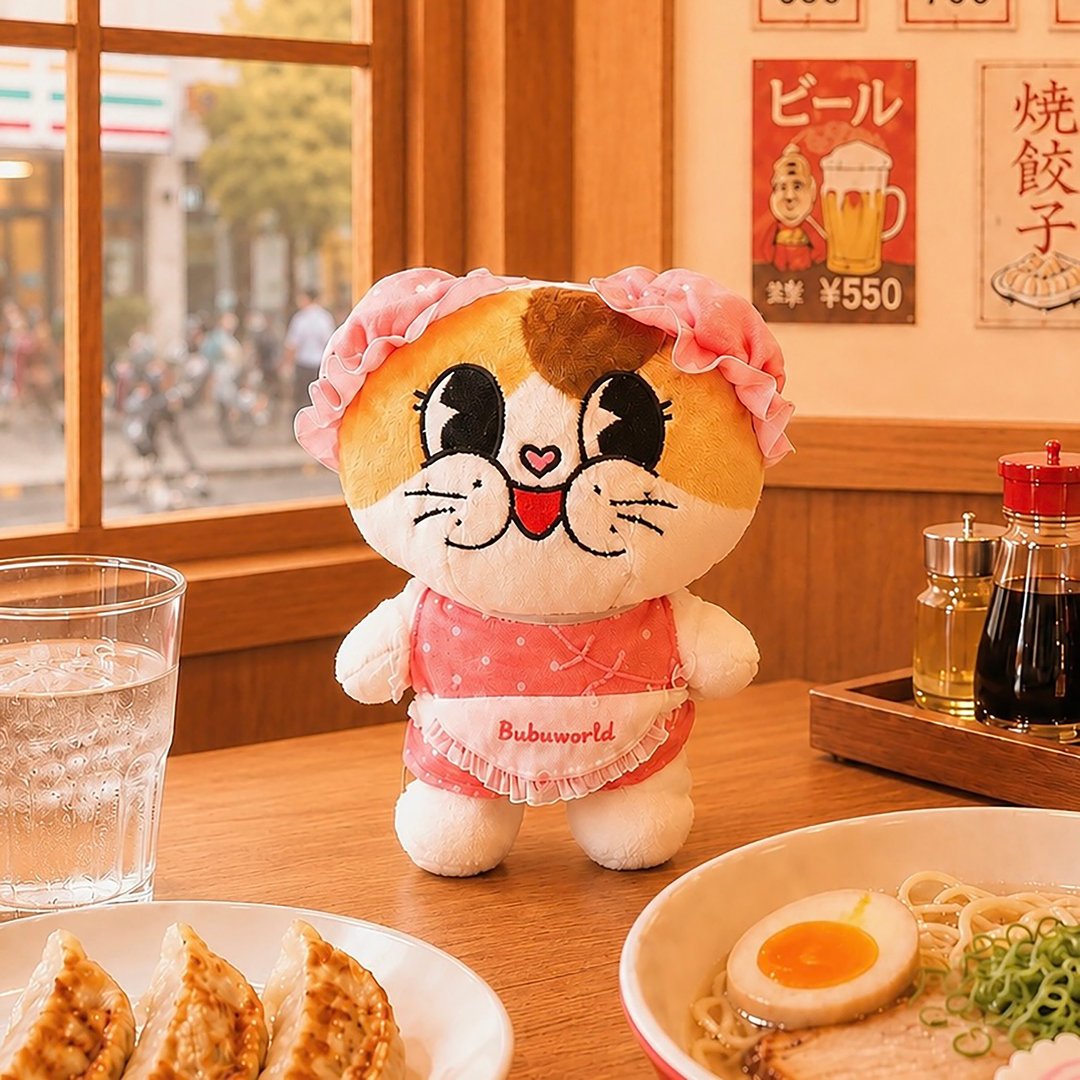 三花猫 Cobu| Bubuworld 绒毛娃娃 可换装玩偶挂饰 (送 Bubu 饭店制服) - 玩偶/公仔 - 棉．麻 