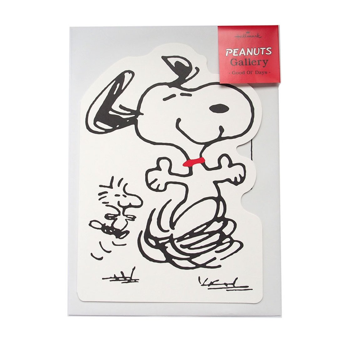 Snoopy超大张日本卡 快乐史努比【Hallmark-Peanuts多用途】 - 卡片/明信片 - 纸 白色