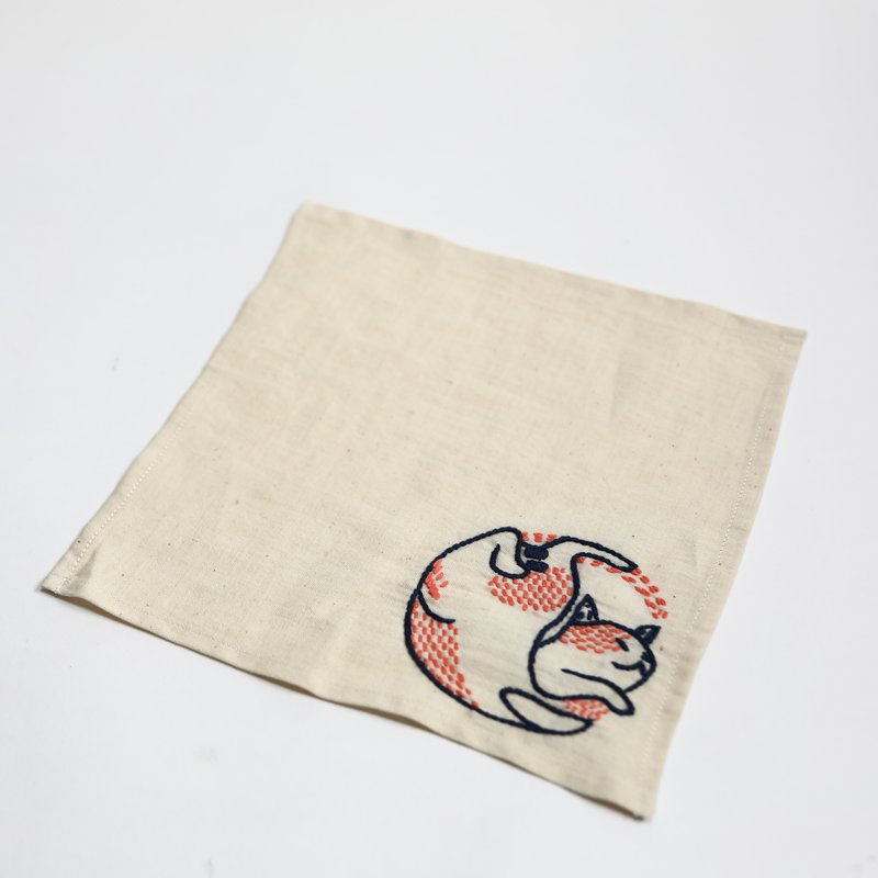 有机棉手帕_猫 _公平贸易 - 手帕/方巾 - 棉．麻 白色