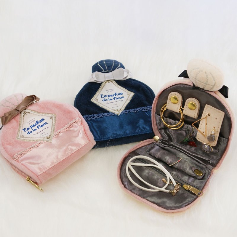 【ChouChou Lista】日本凡尔赛香水瓶造型首饰包 - 化妆包/杂物包 - 聚酯纤维 