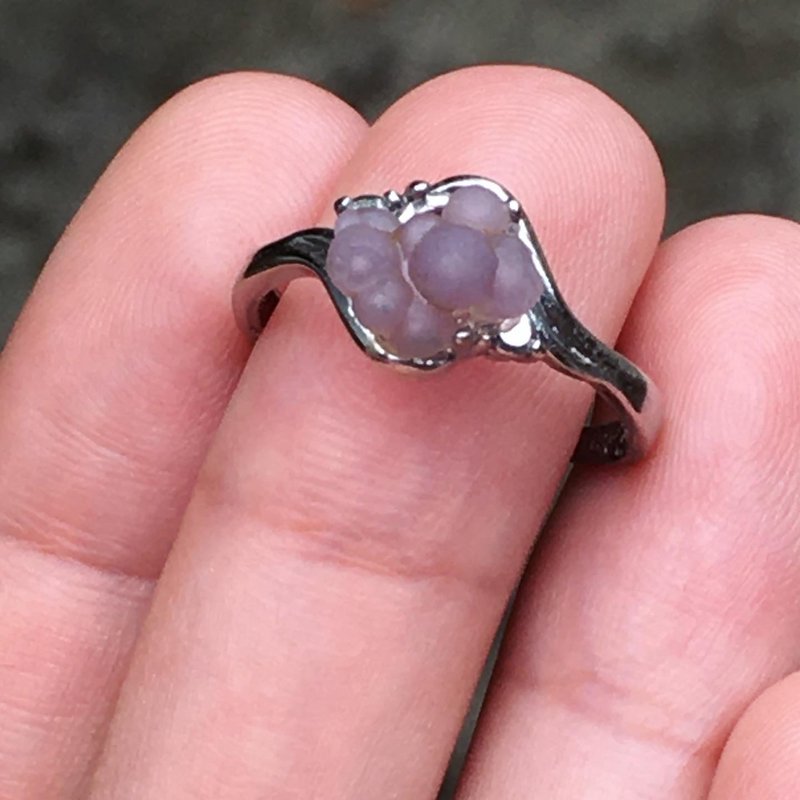 【Lost and find】天然 葡萄玛瑙 原石 指环 - 手链/手环 - 宝石 紫色