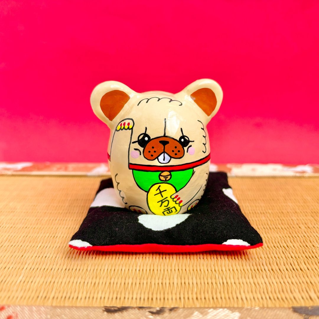招财狗【大】松狮犬 - 摆饰 - 粘土 咖啡色