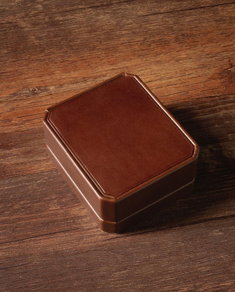 意大利植鞣皮革吊坠饰物盒 - 项链 - 真皮 咖啡色
