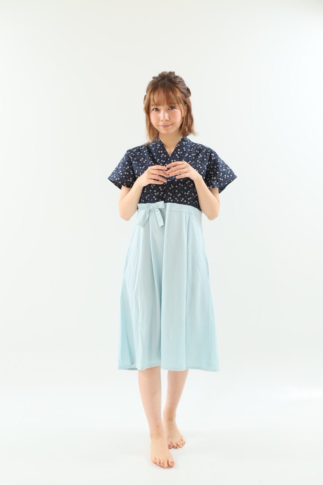 日本式可爱的紧身滑雪服睡衣【藏青色】 - 居家服/睡衣 - 聚酯纤维 蓝色