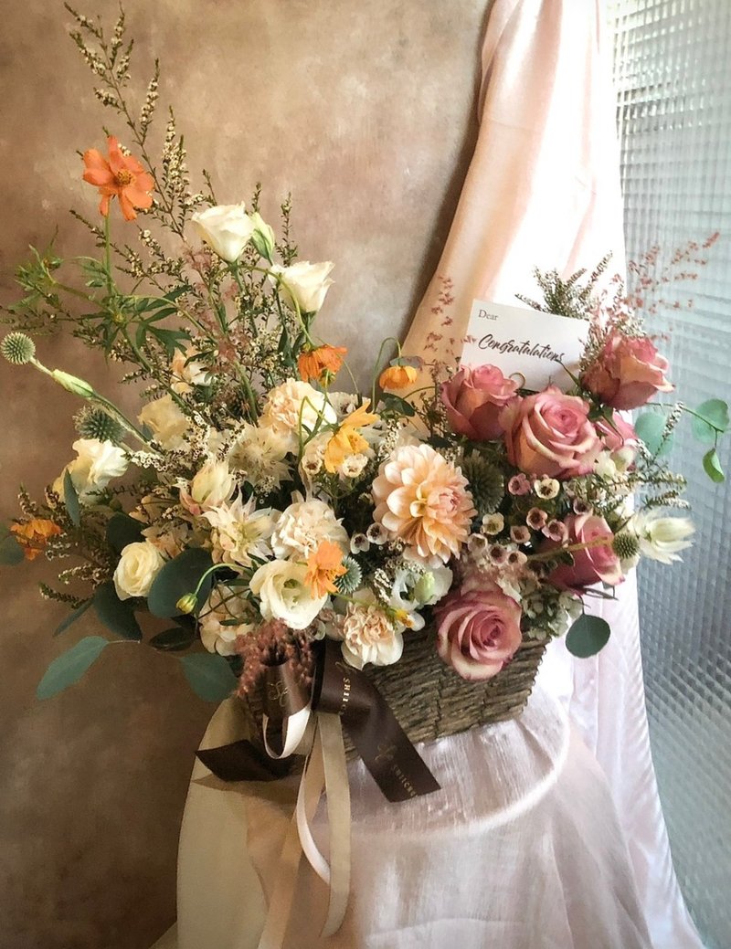 SCgift 热力绽放祝贺鲜花篮 开幕/升迁/演唱会活动 - 干燥花/捧花 - 植物．花 