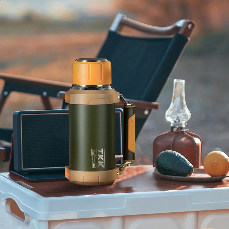 【TKK】金刚系列316不锈钢 手提+背带 保温运动水壶2000ML-山野橙 - 水瓶/水壶 - 不锈钢 橘色