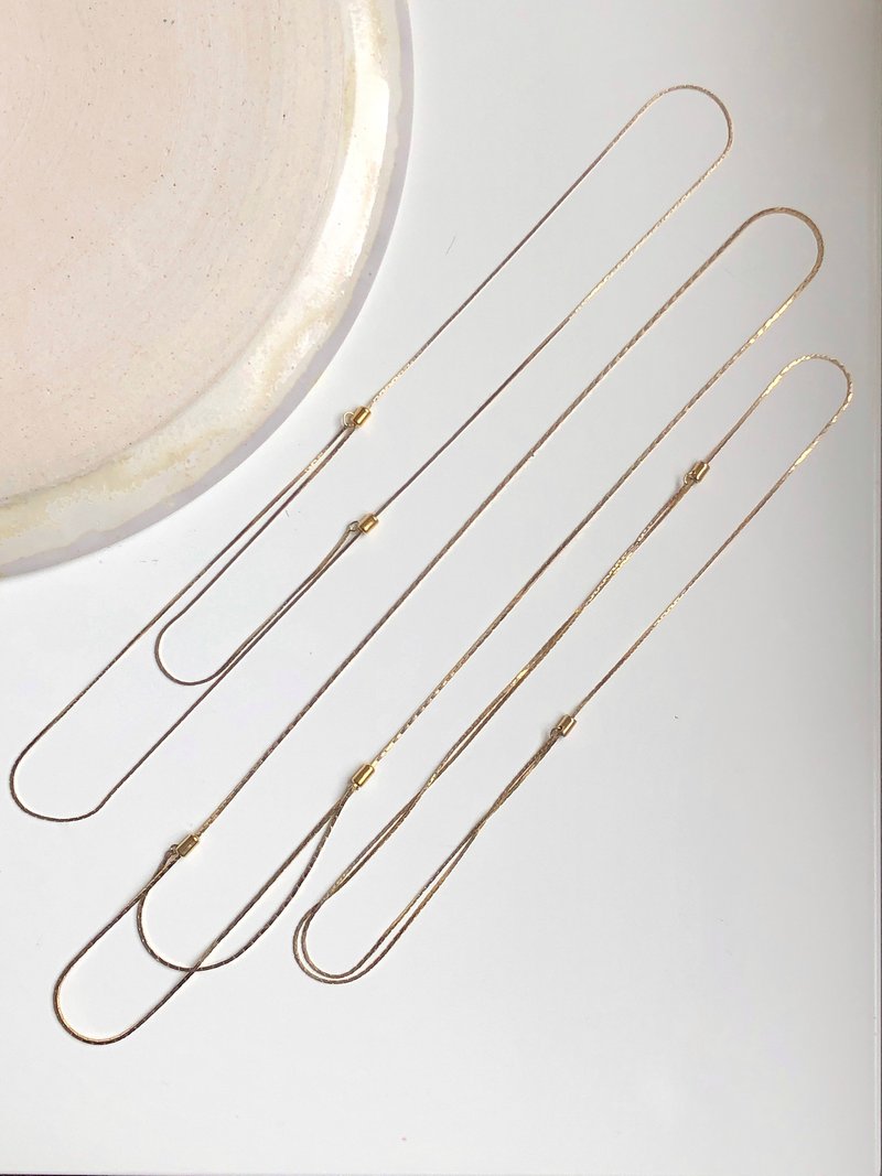 Vintage Gold Simple Stackable Necklace - 项链 - 贵金属 金色