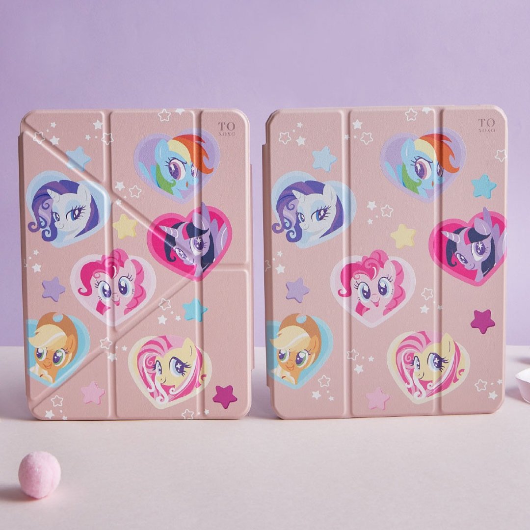 彩虹小马 爱心大头乱花强悍磁吸 iPad 三折/Y 折保护壳 - 平板/电脑保护壳 - 塑料 多色