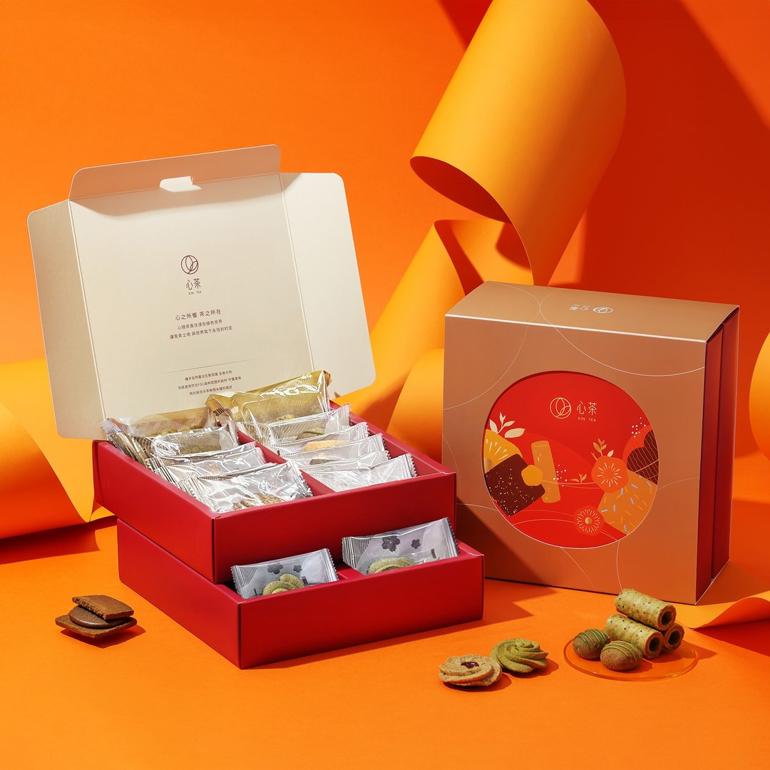 端午礼盒 | 手工蛋卷 X 日式茶饼 24 入 (双层烫金礼盒，附提袋) - 手工饼干 - 新鲜食材 