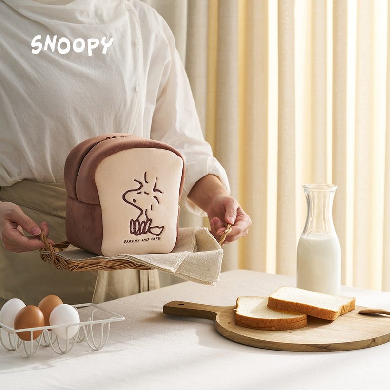 Snoopy 史努比 厚片吐司绒毛万用收纳袋 - 化妆包/杂物包 - 聚酯纤维 