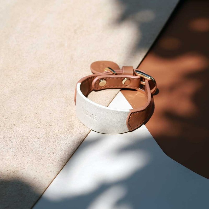 厚皮宠物项圈，真皮软皮，刻名字，宽狗项圈。 - 项圈/牵绳 - 真皮 咖啡色