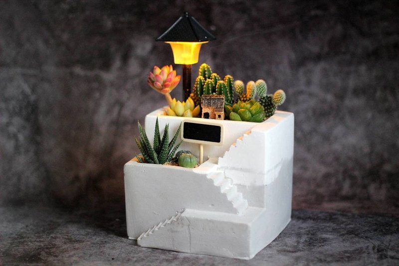 【高雄场】下班随手作 | 路灯丛林微景观多肉梯盆 - 植栽 - 植物．花 