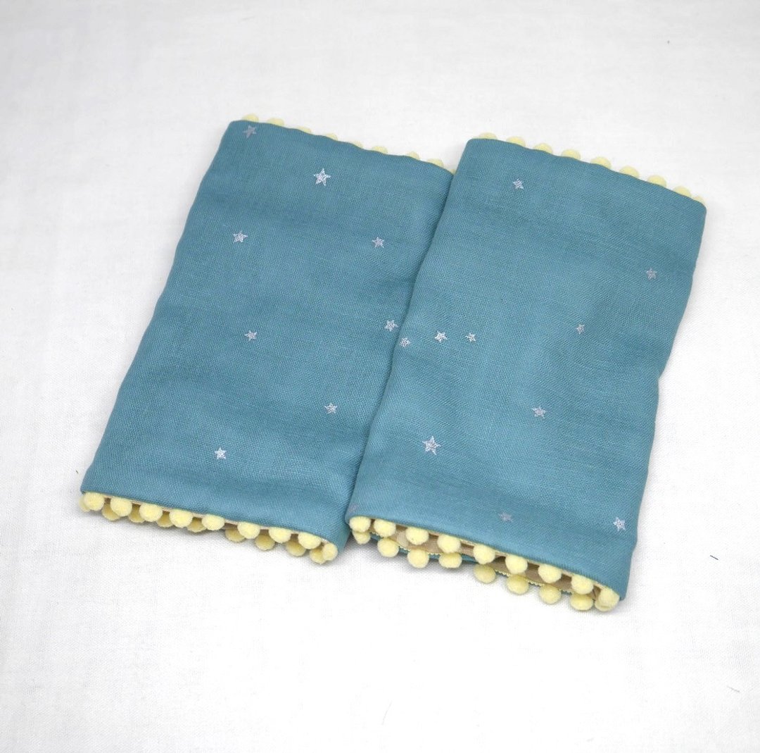 Japanese Handmade 8-layer-gauze droop sucking pads - 围嘴/口水巾 - 棉 蓝色