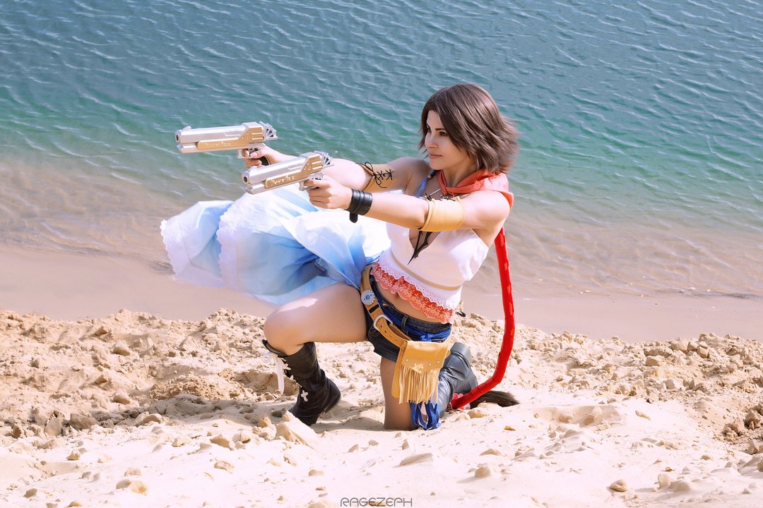 Final Fantasy X-2 Yuna Gunner cosplay costume made to order - 女装上衣 - 棉 多色