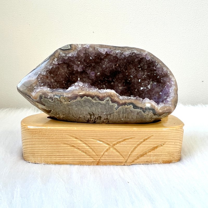 紫黄晶钱袋子连订造底座 | 水晶 | 水晶摆件 - 摆饰 - 水晶 紫色