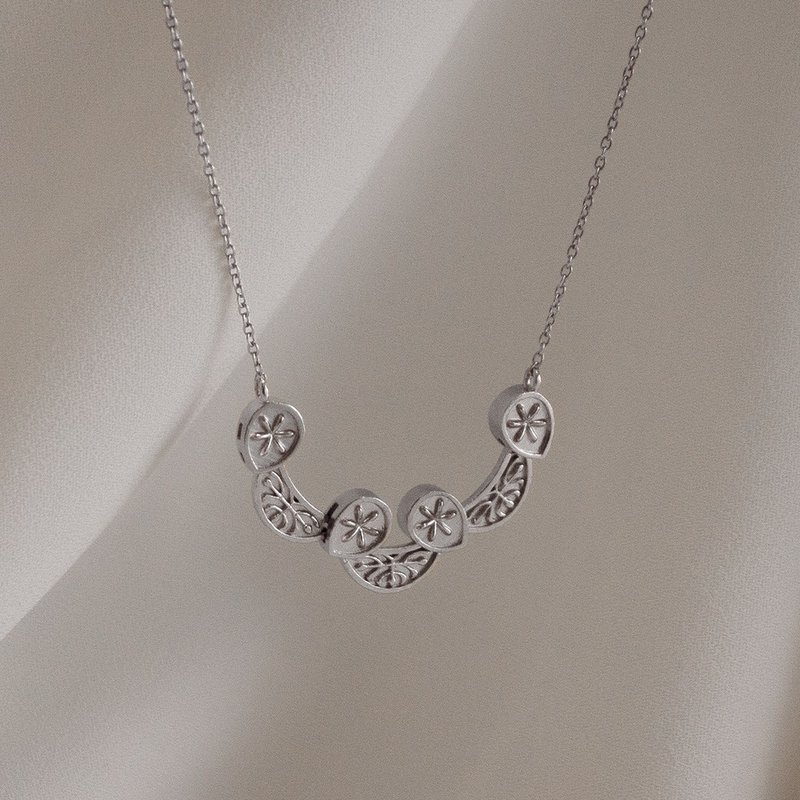 WADANG1405 N (4-3) 白色 - 项链 - 纯银 银色