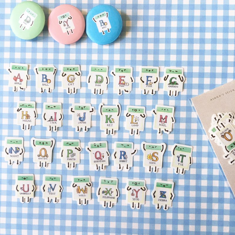 文具系列 / 英文字母橡皮擦 / 贴纸组 - 贴纸 - 纸 